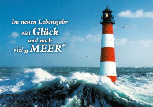 Tushita Geburtstagspostkarte: viel Glück und noch viel MEER von Tushita