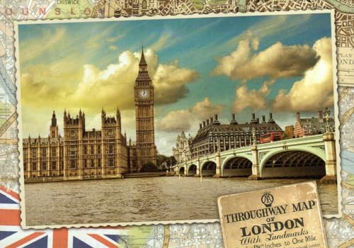 Tushita Postkarte Retromotiv Ansichtskarte Souvenirs from London von Tushita