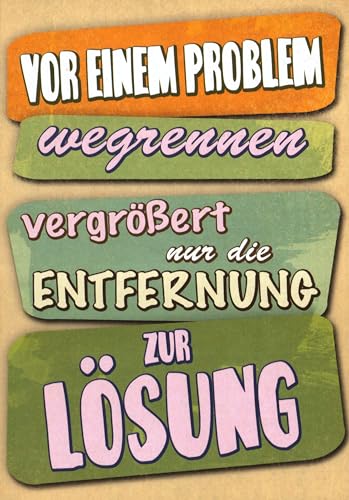 Tushita Postkarte Sprüche Von einem Problem wegrennen... von Tushita