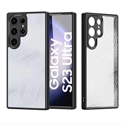 Hülle für Samsung Galaxy S23 Ultra Handyhülle Nie Vergilbung Anti-Kratzer Stoßfeste Stoßstange Schutzhülle Durchscheinendes Gefrostetes Case für Samsung Galaxy S23 Ultra Hülle (6,8 Zoll, Schwarz) von Tussvie