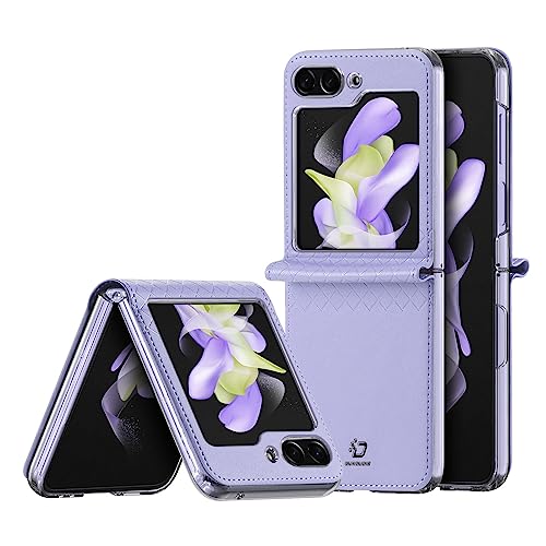 Hülle für Samsung Galaxy Z Flip 5 Handyhülle Leder und PC Anti-Kratzer Schutzhülle Ultradünnes Case für Samsung Z Flip 5 Hülle, Lila von Tussvie