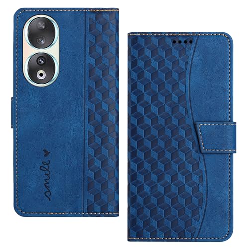 Tussvie Handyhülle für Honor 90 Hülle, Leder für Honor 90 Hülle Klappbar Leder Flip Case Standfunktion Magnet Kartenfach Schutzhülle Klapphülle für Honor 90 (Blau) von Tussvie