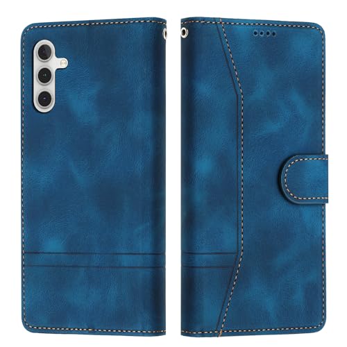 Tussvie Handyhülle für Samsung Galaxy A15 5G Hülle, Leder für Samsung A15 Hülle Klappbar Leder Flip Case Standfunktion Magnet Kartenfach Schutzhülle Klapphülle für Samsung Galaxy A15 5G (Blau) von Tussvie