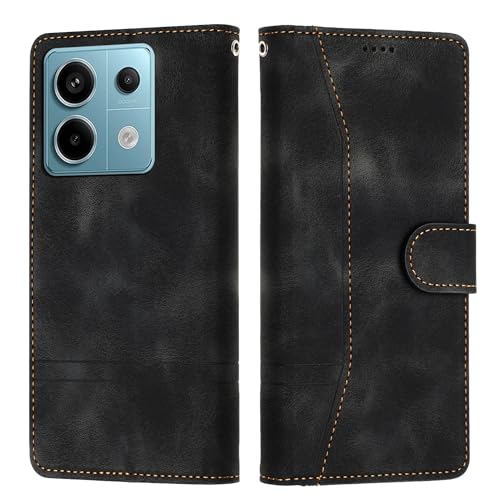 Tussvie Handyhülle für Xiaomi Redmi Note 13 Pro 5G/Poco X6 5G Hülle, Xiaomi Poco X6 5G Hülle Klappbar Leder Case Standfunktion Magnet Kartenfach Klapphülle für Xiaomi Redmi Note 13 Pro 5G (Schwarz) von Tussvie