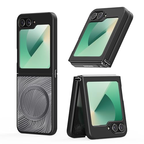 Tussvie Hülle für Samsung Galaxy Z Flip 6 Kompatibel mit MagSafe, Handyhülle für Samsung Z Flip 6 Hülle [Nie Vergilbung] Stoßfeste Schutzhülle [Anti-Fingerabdruck] (6,7" Schwarz) von Tussvie