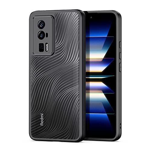 Tussvie Hülle für XiaoMi Poco F5 Pro Handyhülle Nie Vergilbung Anti-Kratzer Stoßfeste Stoßstange Schutzhülle Durchscheinendes Gefrostetes Case für XiaoMi Poco F5 Pro Hülle (6,67 Zoll, Schwarz) von Tussvie