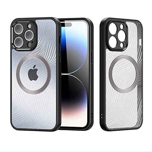 Tussvie Hülle für iPhone 14 Pro Max Handyhülle Kompatibel mit MagSafe, Anti-Kratzer Stoßfeste Stoßstange Schutzhülle Durchscheinendes Gefrostetes Case für iPhone 14 Pro Max (6,7 Zoll, Schwarz) von Tussvie