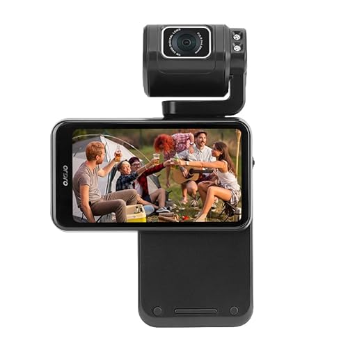 Tussvie M5 5K Videokamera, Camcorder mit klappbarem Touchscreen, tragbare digitale Videokamera mit 48 MP 4 K/60 fps, Kamera mit IR Nachtsicht und WiFi für Vlogging (Schwarz) von Tussvie