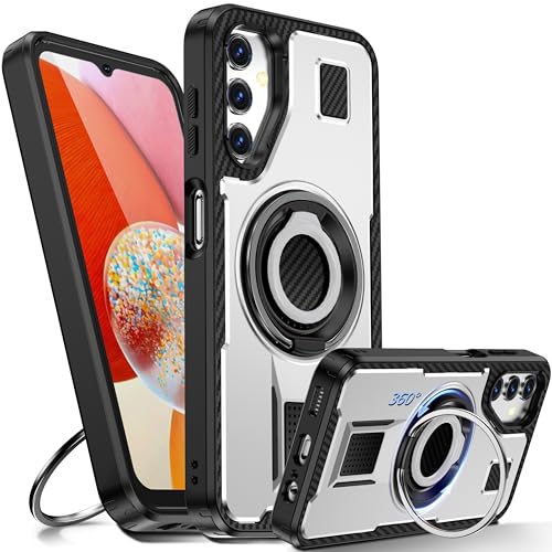 Tuvror Hülle für Samsung Galaxy A14 5G /4G mit Ständer. [360° drehbarer Ring und Ständer]. Robuste stoßfeste Schutzhülle für Samsung A14, Weiß von Tuvror
