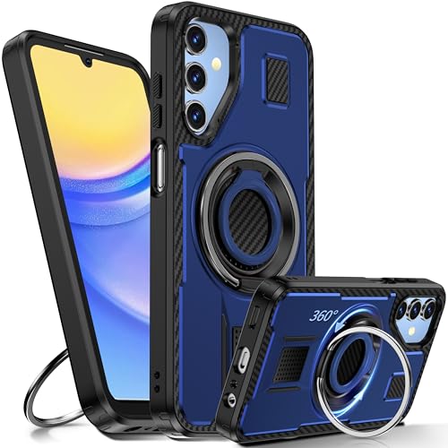 Tuvror Hülle für Samsung Galaxy A15 5G /4G mit Ständer. [360° drehbarer Ring und Ständer]. Robuste stoßfeste Schutzhülle für Samsung A15, Blau von Tuvror