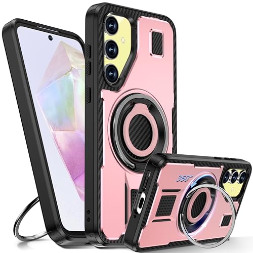 Tuvror Hülle für Samsung Galaxy A35 5G /4G mit Ständer. [360° drehbarer Ring und Ständer]. Robuste stoßfeste Schutzhülle für Samsung A35, Rosa von Tuvror