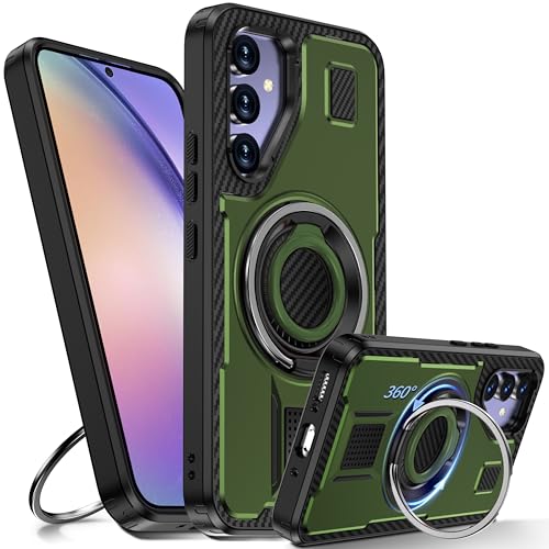 Tuvror Hülle für Samsung Galaxy A54 5G /4G mit Ständer. [360° drehbarer Ring und Ständer]. Robuste stoßfeste Schutzhülle für Samsung A54, Grün von Tuvror