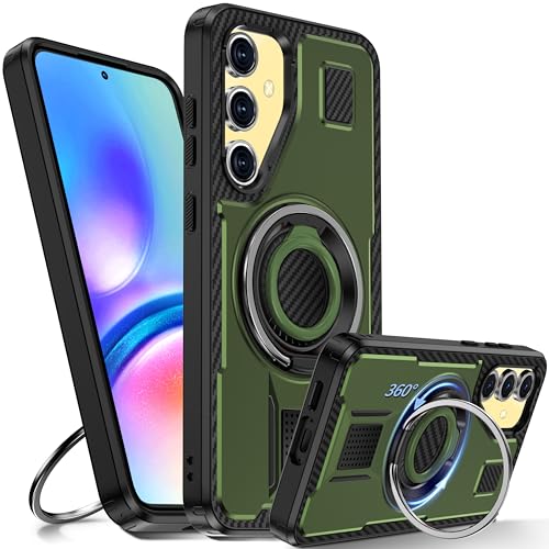 Tuvror Hülle für Samsung Galaxy S24 FE mit Ständer. [360° drehbarer Ring und Ständer]. Robuste stoßfeste Schutzhülle für Samsung S24FE 5G, Grün von Tuvror