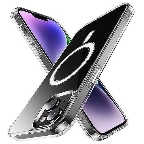 Tuvror Magnetisch für iPhone 14 Hülle, iPhone 13 Hülle, kompatibel mit MagSafe, Stoßfeste, Kratzfeste, Militär-Grade Schutz Schutzhülle Case für iPhone 14/13 (6.1 Zoll), klar von Tuvror