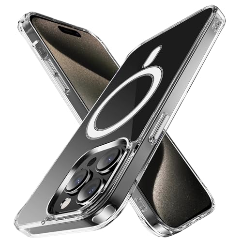 Tuvror Magnetisch für iPhone 15Pro Hülle, kompatibel mit MagSafe, Stoßfeste, Kratzfeste, Militär-Grade Schutz Schutzhülle Case für iPhone 15Pro (6.1 Zoll), klar von Tuvror