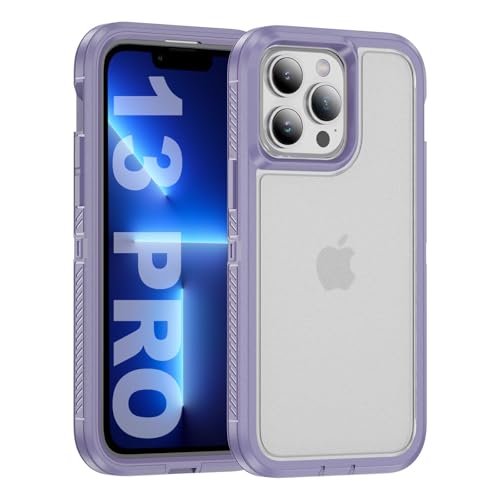 Tuvror für iPhone 13 Pro Hülle, Stoßfest Staubdicht, Militärnorm Schutz, Dual Guard Case für iPhone 13 Pro (6.1 Zoll), Violett/Klar von Tuvror