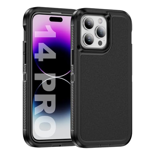 Tuvror für iPhone 14 Pro Hülle, Stoßfest Staubdicht, Militärnorm Schutz, Dual Guard Case für iPhone 14 Pro (6.1 Zoll), Schwarz von Tuvror