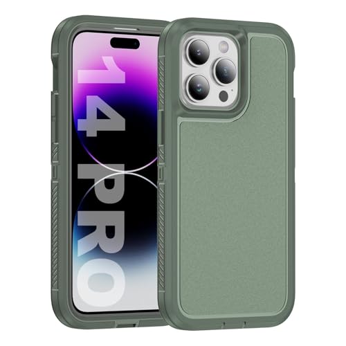 Tuvror für iPhone 14 Pro Hülle, Stoßfest Staubdicht, Militärnorm Schutz, Dual Guard Case für iPhone 14 Pro (6.1 Zoll), Grün von Tuvror