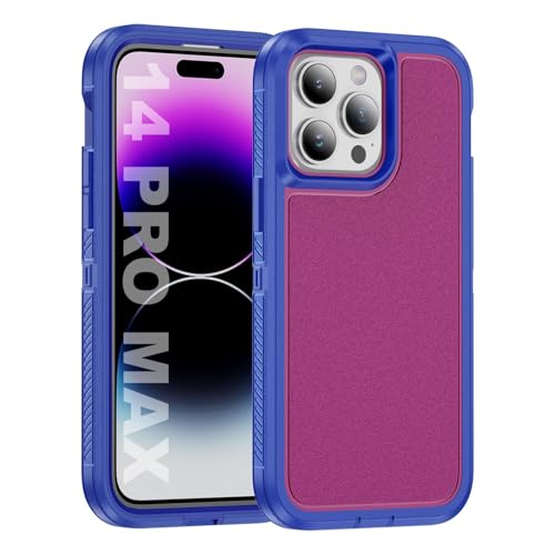 Tuvror für iPhone 14 Pro Max Hülle, Stoßfest Staubdicht, Militärnorm Schutz, Dual Guard Case für iPhone 14 Pro Max (6.7 Zoll), Rose/Blau von Tuvror