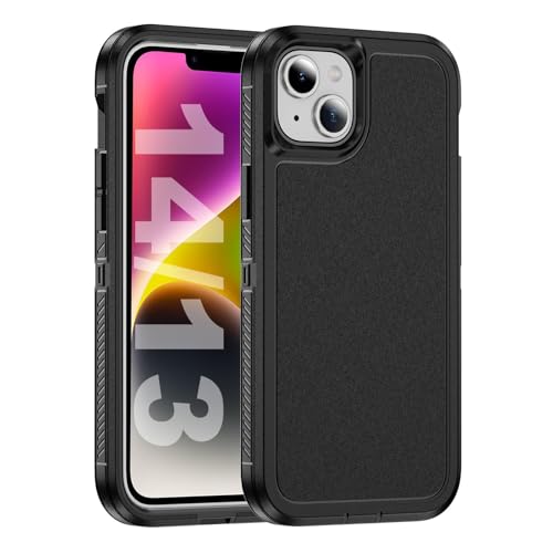 Tuvror für iPhone 14/13 Hülle, Stoßfest Staubdicht, Militärischer Schutz, Dual Guard Case für iPhone 14/13 (6,1 Zoll), Schwarz von Tuvror