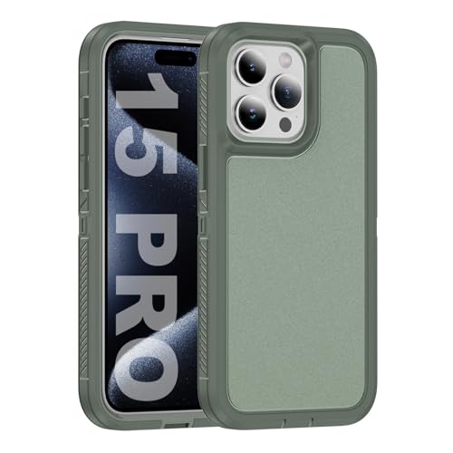 Tuvror für iPhone 15 Pro Hülle, Stoßfest Staubdicht, Militärnorm Schutz, Dual Guard Case für iPhone 15 Pro (6.1 Zoll), Grün von Tuvror