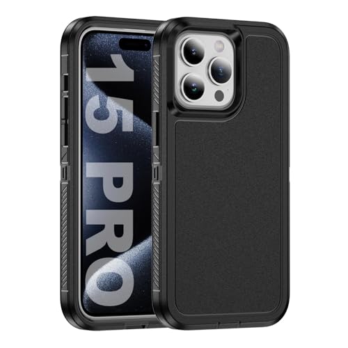 Tuvror für iPhone 15 Pro Hülle, Stoßfest Staubdicht, Militärnorm Schutz, Dual Guard Case für iPhone 15 Pro (6.1 Zoll), Schwarz von Tuvror