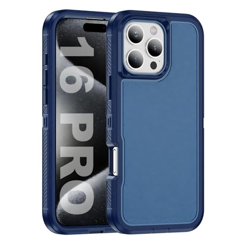 Tuvror Schutzhülle für iPhone 16 Pro, stoßfest, staubdicht, sturzsicher, militärischer Schutz, Dual-Guard-Hülle für iPhone 16 Pro (6,3 Zoll), Blau von Tuvror