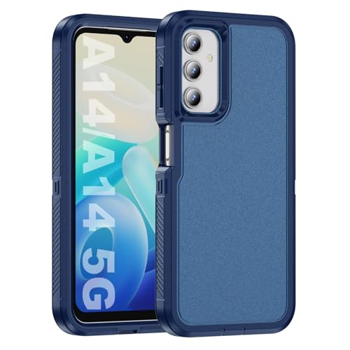 Tuvror für Samsung Galaxy A14 4G / A14 5G Hülle, Stoßfest, Staubdicht, Sturzsicher, Militärischer Schutz, Dual-Guard Hülle für Galaxy A14 4G / A14 5G (6,6 Zoll), Blau von Tuvror