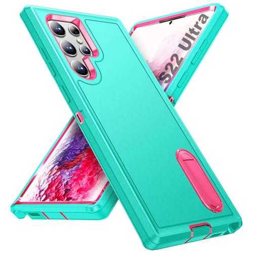 Tuvror für Samsung Galaxy S22 Ultra Hülle, mit Unsichtbarer Ständer, Stoßfeste staubdicht, sturzsicher Handyhülle, Militärnorm Schutz Galaxy S22 Ultra Case. Cyan/Rosa Tuvror für Samsung Galaxy S22 Ultra Hülle, mit Unsichtbarer Ständer, Stoßfeste staubdicht, sturzsicher Handyhülle, Militärnorm Schutz Galaxy S22 Ultra Case. Cyan/Rosa von Tuvror