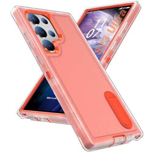 Tuvror für Samsung Galaxy S23 Ultra Hülle, mit Unsichtbarer Ständer, Stoßfeste staubdicht, sturzsicher Handyhülle, Militärnorm Schutz Galaxy S23 Ultra Case. Transparent/Orange Tuvror für Samsung Galaxy S23 Ultra Hülle, mit Unsichtbarer Ständer, Stoßfeste staubdicht, sturzsicher Handyhülle, Militärnorm Schutz Galaxy S23 Ultra Case. Transparent/Orange von Tuvror