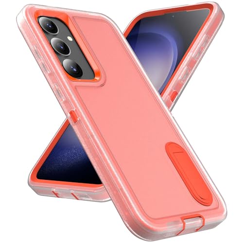 Tuvror für Samsung Galaxy S24 Hülle, mit Unsichtbarer Ständer, Stoßfeste staubdicht, sturzsicher Handyhülle, Militärnorm Schutz Galaxy S24 Case. Transparent/Orange Tuvror für Samsung Galaxy S24 Hülle, mit Unsichtbarer Ständer, Stoßfeste staubdicht, sturzsicher Handyhülle, Militärnorm Schutz Galaxy S24 Case. Transparent/Orange von Tuvror