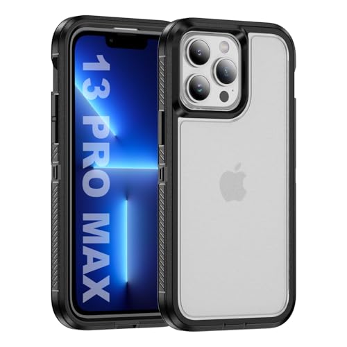 Tuvror für iPhone 13 Pro Max Hülle, Stoßfest Staubdicht, Militärnorm Schutz, Dual Guard Case für iPhone 13 Pro Max (6.7 Zoll), Schwarz/Klar von Tuvror