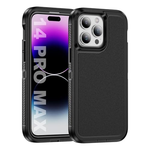 Tuvror für iPhone 14 Pro Max Hülle, Stoßfest Staubdicht, Militärnorm Schutz, Dual Guard Case für iPhone 14 Pro Max (6.7 Zoll), Schwarz von Tuvror
