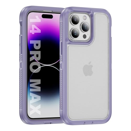 Tuvror für iPhone 14 Pro Max Hülle, Stoßfest Staubdicht, Militärnorm Schutz, Dual Guard Case für iPhone 14 Pro Max (6.7 Zoll), Violett/Klar von Tuvror