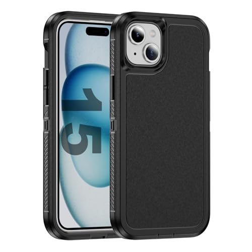 Tuvror für iPhone 15 Hülle, Stoßfest Staubdicht, Militärnorm Schutz, Dual Guard Case für iPhone 15 (6.1 Zoll), Schwarz von Tuvror
