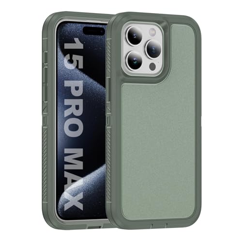 Tuvror für iPhone 15 Pro Max Hülle, Stoßfest Staubdicht, Militärnorm Schutz, Dual Guard Case für iPhone 15 Pro Max (6.7 Zoll), Grün von Tuvror