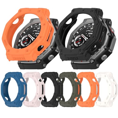 Silikon-Schutzhülle, kompatibel mit Amazfit T-Rex 3, Ersatz-TPU-Hülle, Schutz, kratzfeste Lünette, Silikonband, Schutzhülle für Amazfit T-Rex 3 Zubehör (3 (Bestellhinweis Farbe)) von Tuvzylory