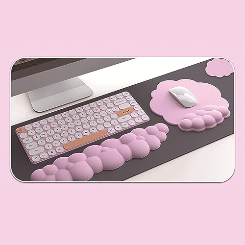 Tuwei Handgelenkpolster, Verhindert Verformung, Tastatur-Handgelenkauflage, Weiche Süße Wolke für Zuhause für Mädchen (PINK) von Tuwei