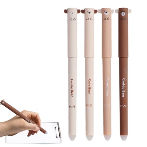 Tuxuseo Löschbare Gelstifte, Stift mit Radiergummi - Animal Black Ball Point Stifte | 4 Teile glattes Schreiben süßes stationäres Set, feiner Punkt 0,5 mm mit Gummi für Kinder Schüler Erwachsene Tuxuseo Löschbare Gelstifte, Stift mit Radiergummi - Animal Black Ball Point Stifte | 4 Teile glattes Schreiben süßes stationäres Set, feiner Punkt 0,5 mm mit Gummi für Kinder Schüler Erwachsene von Tuxuseo