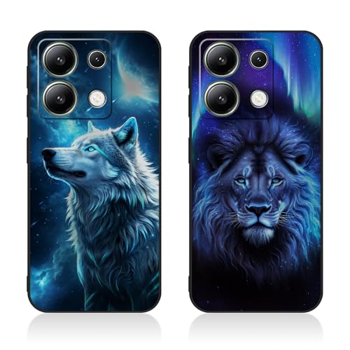 Tveinan 2 Pack Handyhülle für Xiaomi Redmi Note 13 Pro 5G / Poco X6 5G Hülle, Schwarz TPU Case Ultra Dünn Silikon Schutzhülle mit Motiv Muster Weich Cover Stoßfest Hülle - Wolf & Löwe Tveinan 2 Pack Handyhülle für Xiaomi Redmi Note 13 Pro 5G / Poco X6 5G Hülle, Schwarz TPU Case Ultra Dünn Silikon Schutzhülle mit Motiv Muster Weich Cover Stoßfest Hülle - Wolf & Löwe von Tveinan