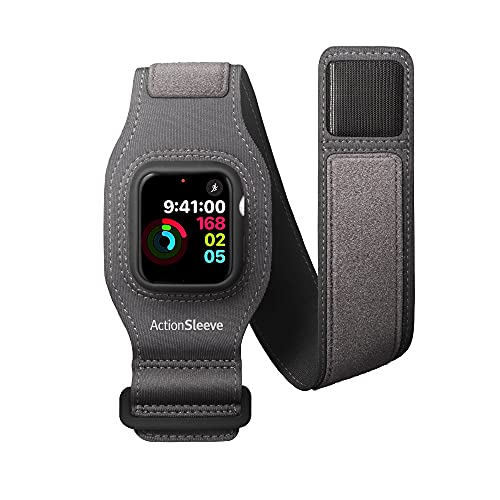 Twelve South ActionSleeve 2 für Apple Watch 44 mm | Oberarm-Sportarmband für Sport und Fitness (grau) von Twelve South