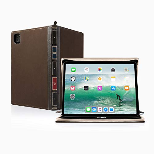 Twelve South BookBook Vol 2 für 12,9 Zoll iPad Pro (Gen 3/4/5), M1 Hardcover Ledercover mit Bleistift/Dokumente/Kabelaufbewahrung für iPad Pro + Apple Pencil Buchbuch Vintage Brown von Twelve South