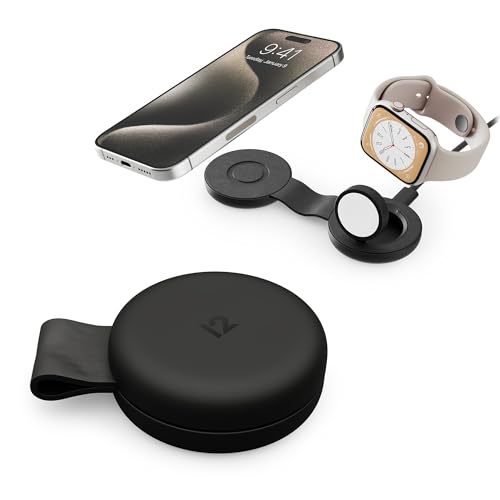 Twelve South Butterfly SE 2-in-1 Qi2 Reise-Ladegerät für iPhone, Airpods und Apple Watch Schwarz von Twelve South
