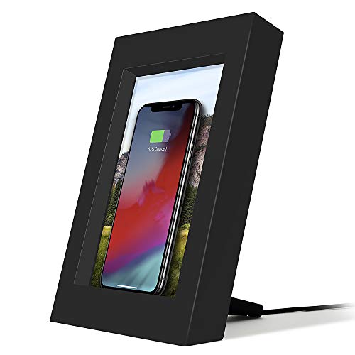 Twelve South PowerPic Bilderrahmen Stand mit integriertem Wireless 10W Qi Ladegerät, Schwarz von Twelve South