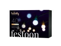 Twinkly Festoon Smart LED Lights 40 AWW (Gold+Silber) G45 Glühbirnen, 20m von Twinkly