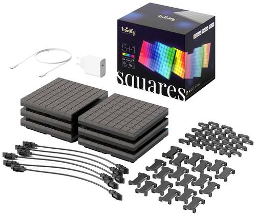 Twinkly SQUARES TWQ064STW-07-BEU LED-Panel RGB Schwarz von Twinkly