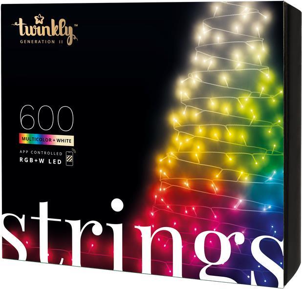 Twinkly Strings - Girlande - Mehrfarbig - Zylinder - Multi - Schwarz - IP44 (TWS600SPP-BEU) von Twinkly
