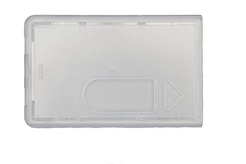2 x Ausweishalter - Ausweishülle - Kartenhalter aus Polycarbonat transparent aus Hartplastik mit Daumenausschub - ohne Aufhängung von Twist4