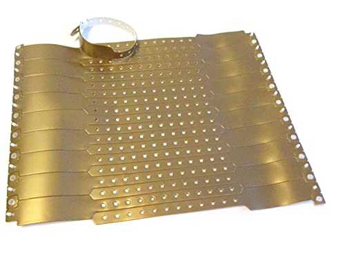 PVC Einlassbänder Vinyl Kontrollbänder Eintrittsbänder - twist4® (gold, 10 Stück) von Twist4