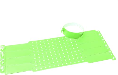 PVC Einlassbänder Vinyl Kontrollbänder Eintrittsbänder - twist4® (neongrün, 10) von Twist4